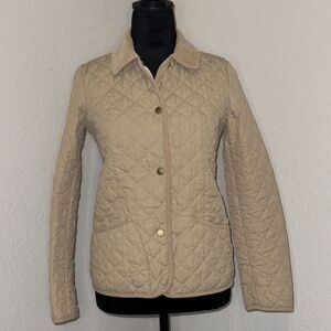 Old Navy Jacket Womens XS Brown Quilted Long Sleeve Lined Classic Snap Button